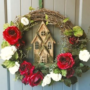 Grimm Inspired Fairytale Lit Rose Wreath